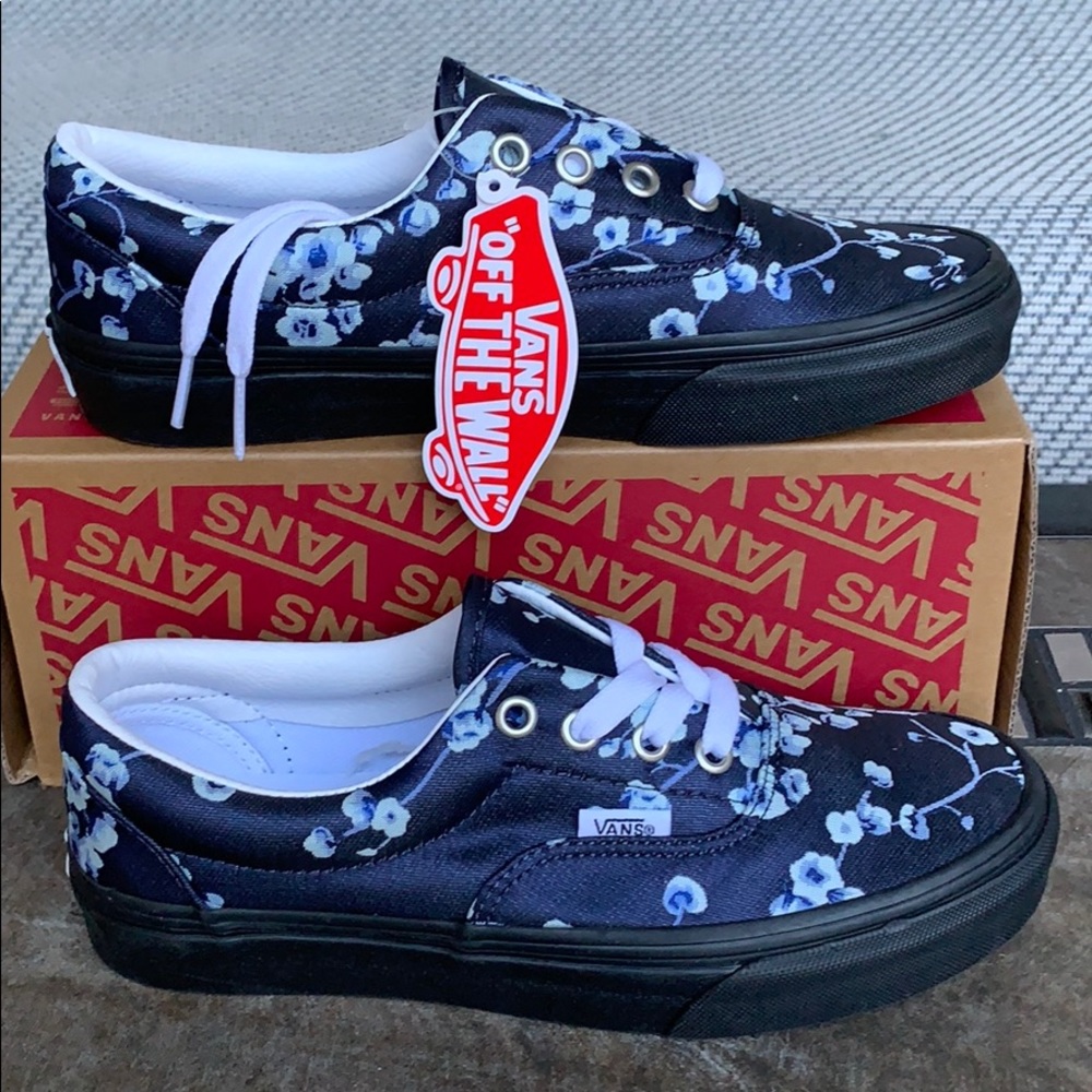 VANS ERA FLORALS BLUE/BLACK men’s - Picture 6 of 16